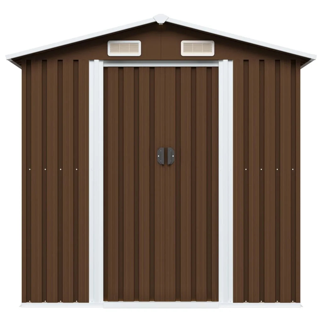 Brown steel garden shed 204x132x186 cm Nibeza Style