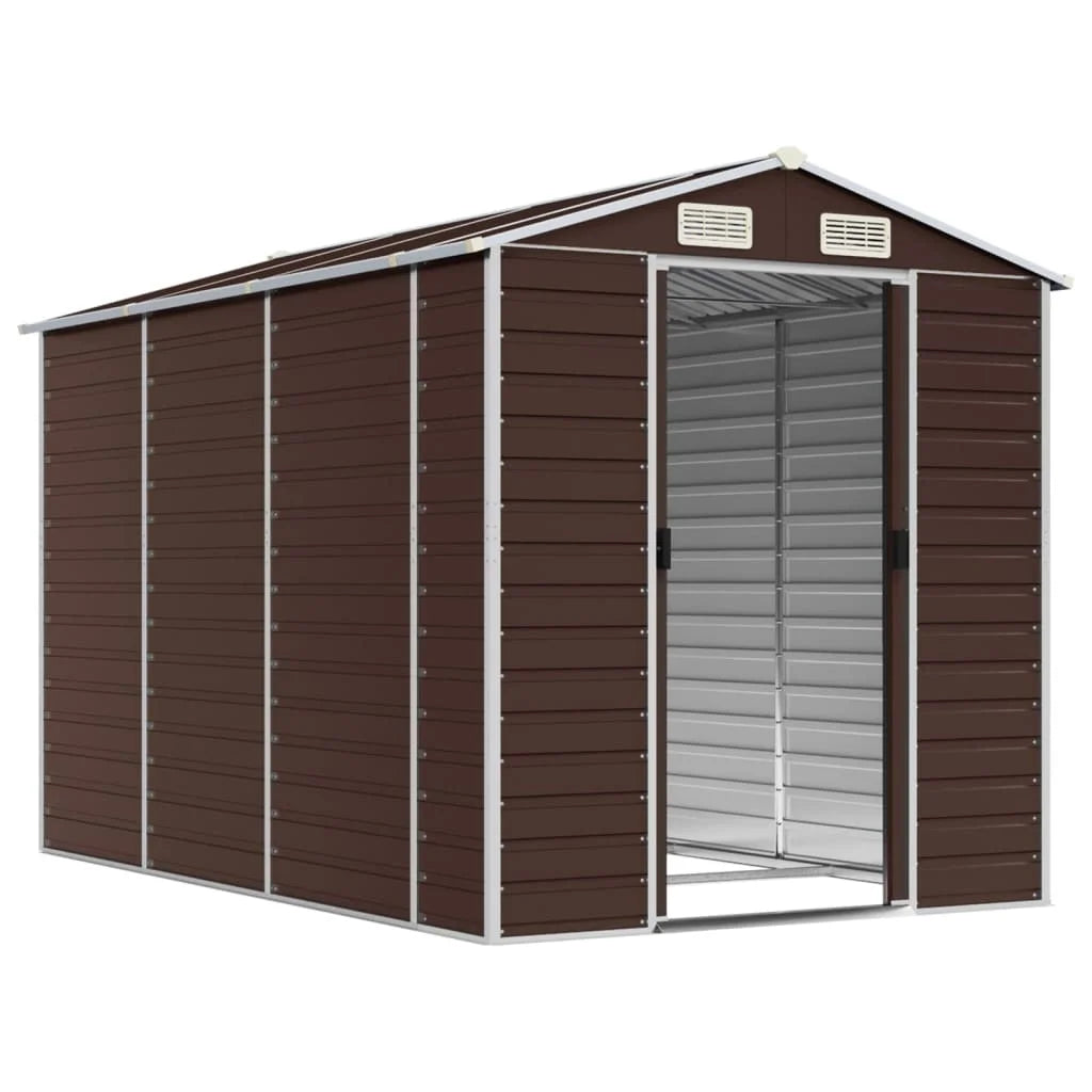 Garden Shed 191x300x198 cm Galvanised Steel Nibeza Style