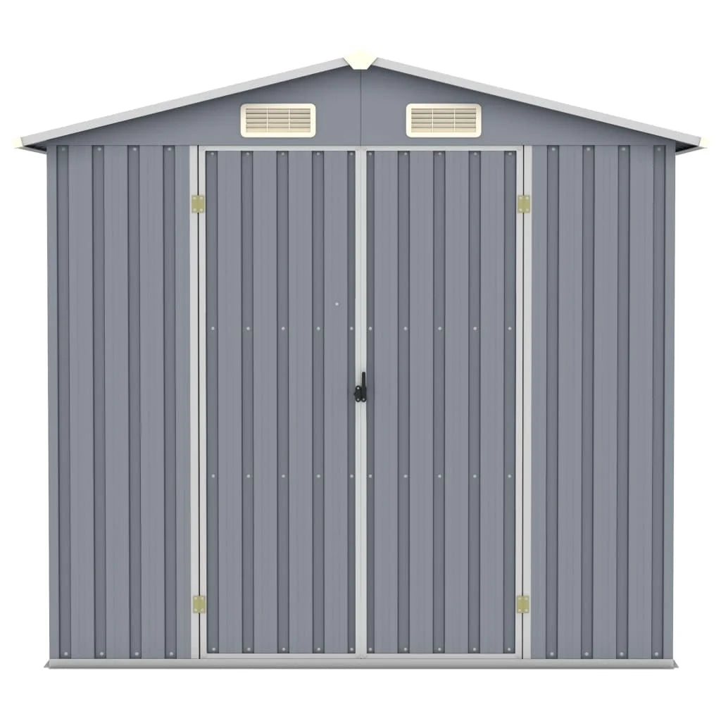 vidaXL Garden Shed 205x129x183 cm Galvanized Steel Nibeza Style