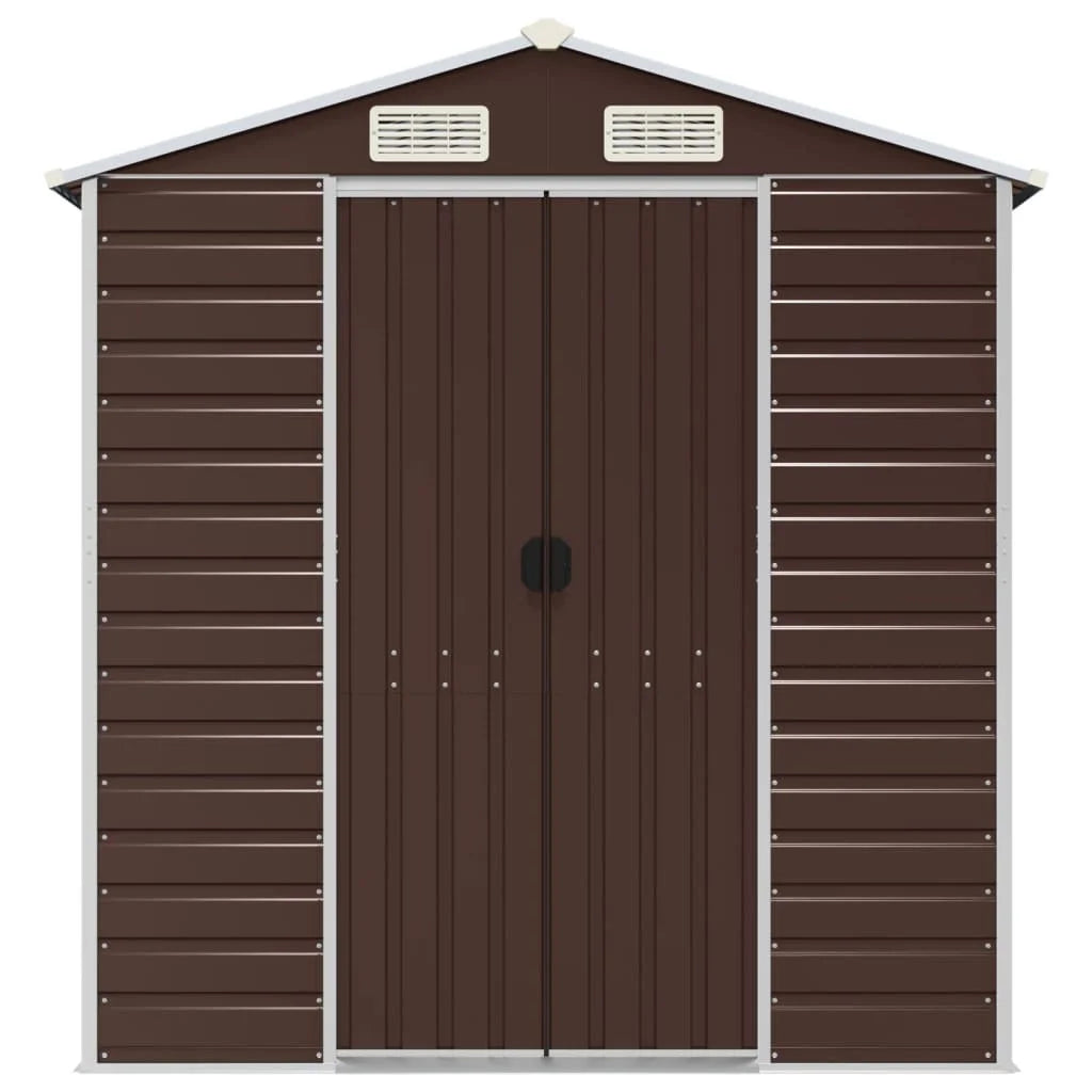 Garden Shed 191x300x198 cm Galvanised Steel Nibeza Style