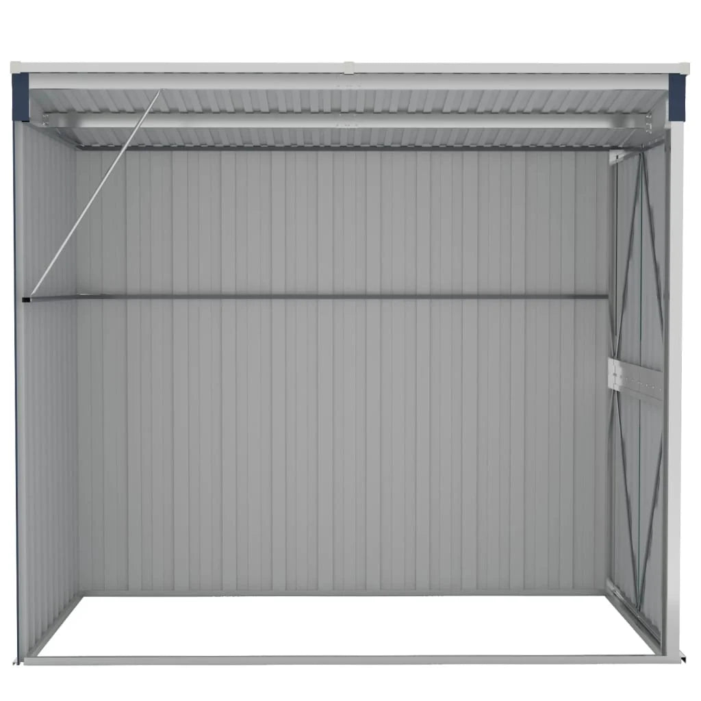 Brown wall-mounted garden shed 118x194x178 cm in galvanized steel Nibeza Style