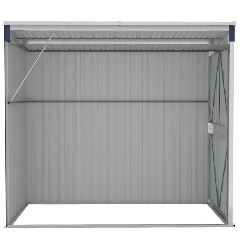 Brown wall-mounted garden shed 118x194x178 cm in galvanized steel Nibeza Style