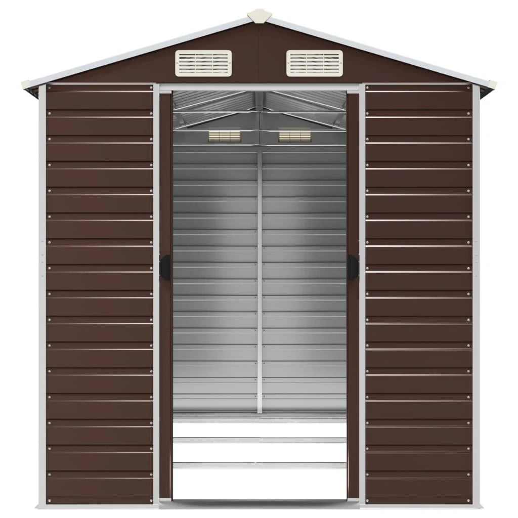 Garden Shed 191x300x198 cm Galvanised Steel Nibeza Style