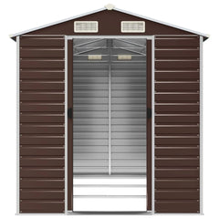 Garden Shed 191x300x198 cm Galvanised Steel Nibeza Style