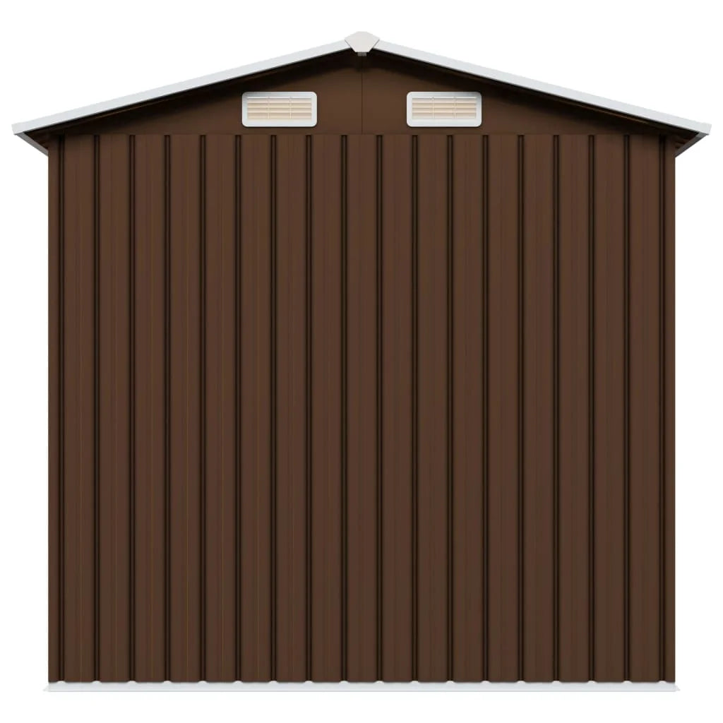 Brown steel garden shed 204x132x186 cm Nibeza Style