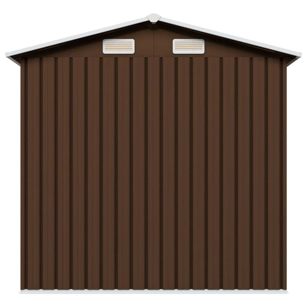Brown steel garden shed 204x132x186 cm Nibeza Style