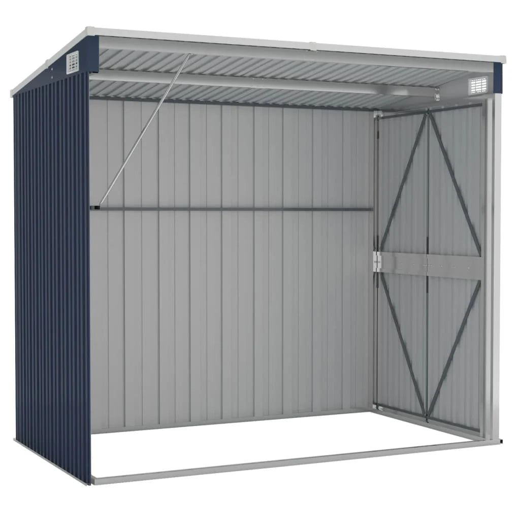 Brown wall-mounted garden shed 118x194x178 cm in galvanized steel Nibeza Style