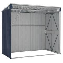 Brown wall-mounted garden shed 118x194x178 cm in galvanized steel Nibeza Style