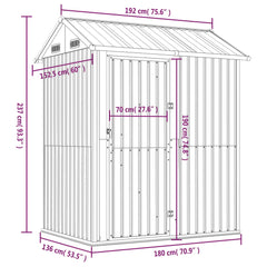 Vidaxl Garden Shed 192×152.5x237cm Galvanized Steel Nibeza Style