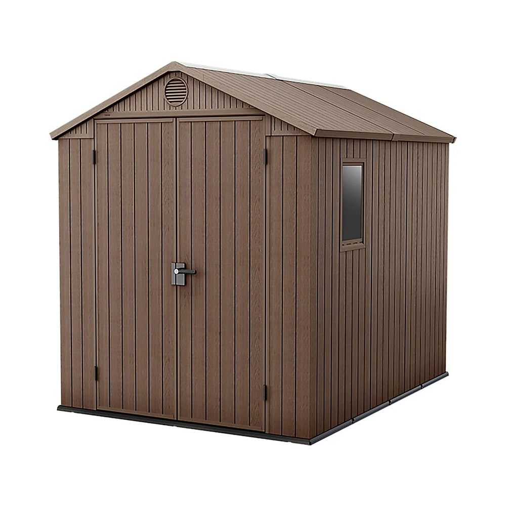Keter Darwin 8X6 Ft Apex Plastic 2 Door Shed With Floor & 1 Window Nibeza Style
