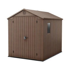 Keter Darwin 8X6 Ft Apex Plastic 2 Door Shed With Floor & 1 Window Nibeza Style