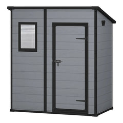 Klikstrom Senner 6X4 Ft Pent Grey Metal Shed With Floor & 1 Window Nibeza Style