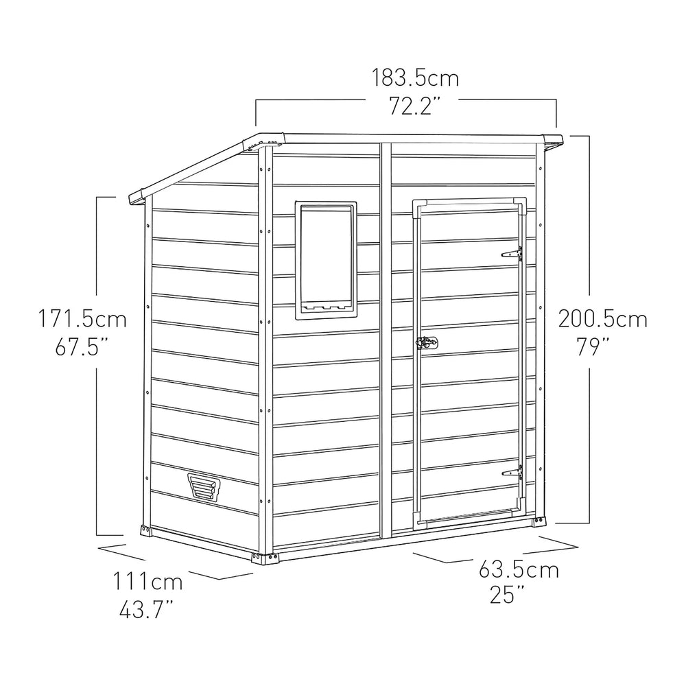 Klikstrom Senner 6X4 Ft Pent Grey Metal Shed With Floor & 1 Window Nibeza Style