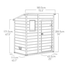Klikstrom Senner 6X4 Ft Pent Grey Metal Shed With Floor & 1 Window Nibeza Style