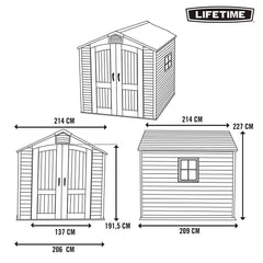 Lifetime Ultra-resistant Garden Shed with Window Uv100 214x213x227 Cm Nibeza Style