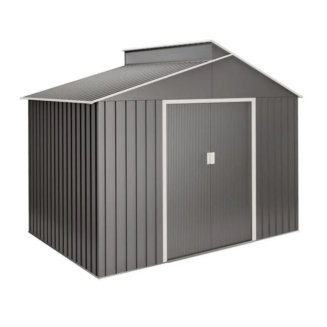 Lättsta 5.44m2 metal garden shed in premium metallic grey Nibeza Style