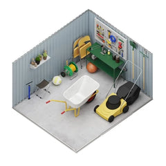 Lättsta 5.44m2 metal garden shed in premium metallic grey Nibeza Style