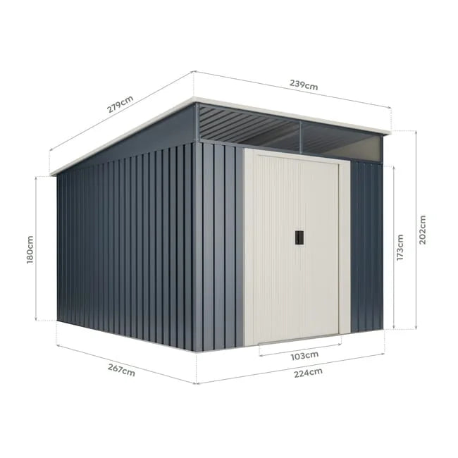 Slevik 6.6 m2 metal garden shed Nibeza Style