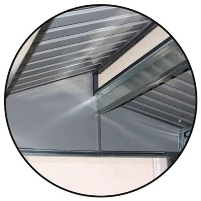 Gardiun Nottingham Metal Shed with Porch 3.78 m² Exterior 129x293x229 cm Galvanized Steel Anthracite Grey Nibeza Style