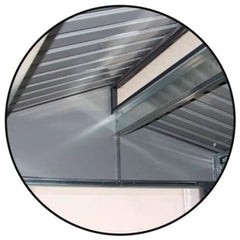 Gardiun Nottingham Metal Shed with Porch 3.78 m² Exterior 129x293x229 cm Galvanized Steel Anthracite Grey Nibeza Style