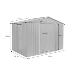 Metal garden shed with anchoring kit, 5.9m² Nibeza Style