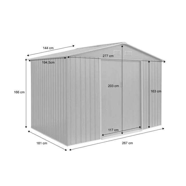 Metal garden shed with anchoring kit Nibeza Style