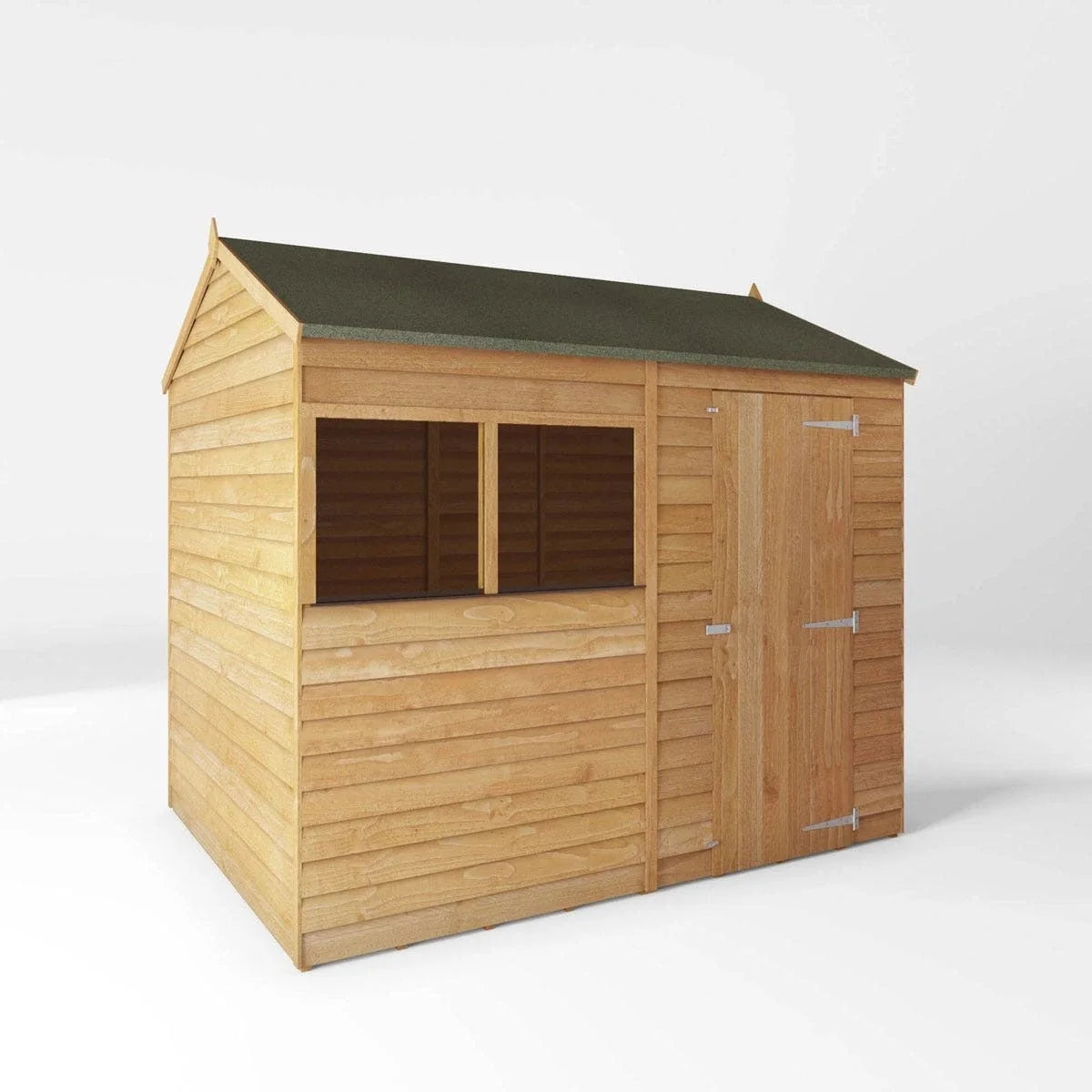 Mercia 8X6 Value Overlap Dip Treated Reverse Apex Shed With Installation in One Colour Nibeza Style