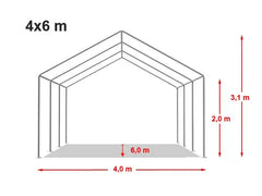 TOOLPORT 4×6 m tent shed 6093 Nibeza Style