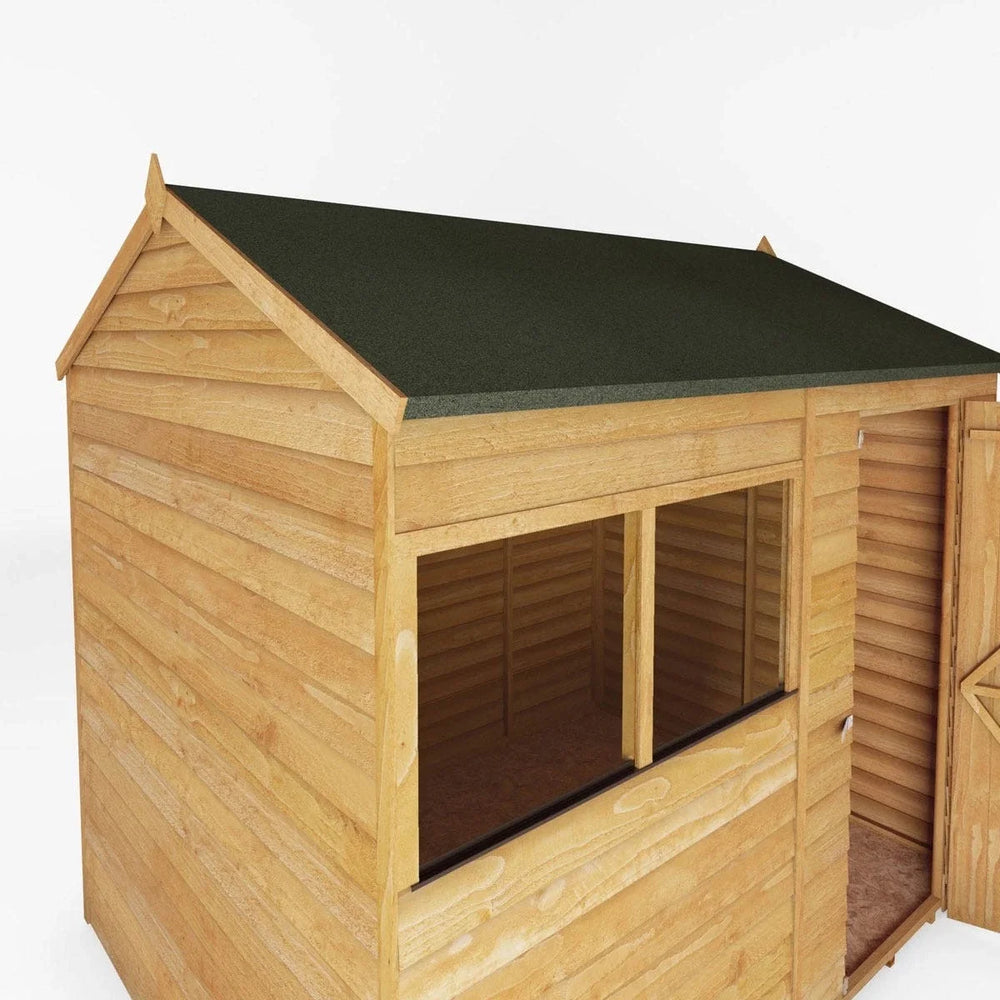 Mercia 8X6 Value Overlap Dip Treated Reverse Apex Shed With Installation in One Colour Nibeza Style