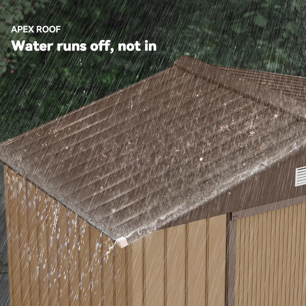 Outsunny 2 x 1 m Steel Shed Outdoor Garden Shed Large Patio Roofed Tool Metal Storage Building Foundation Sheds Nibeza Style